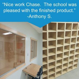 Client Review Trophy Case and School Cubby Project AS-082016