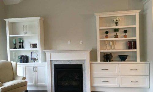 Built-in Fireplace Cabinet Project 102017 Photo
